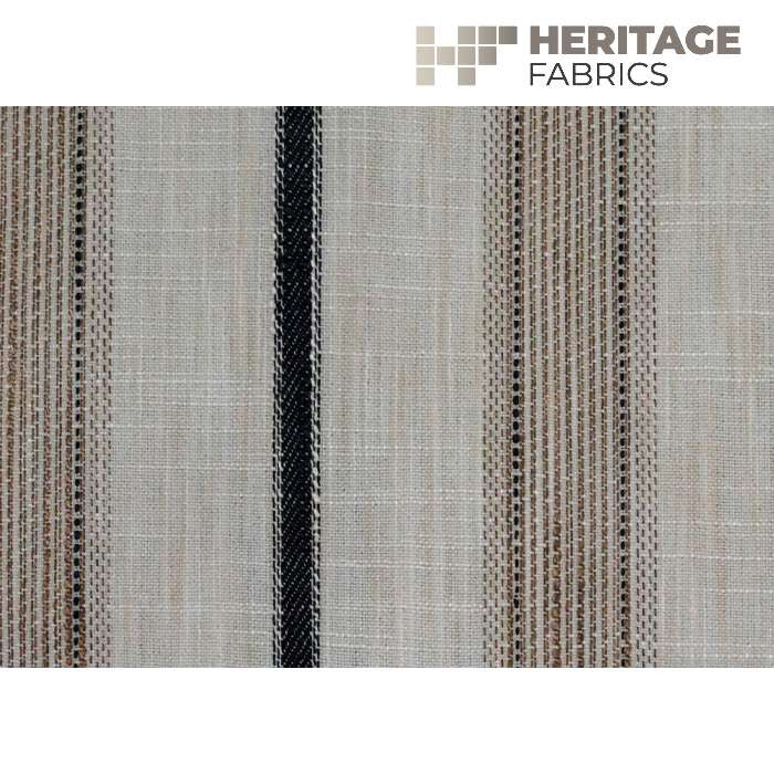 Trafalgar Stripe Sand Castle by Heritage Designer Fabric - 100% Polyester India 36,000 Horizontal: 6" and Vertical: N/A 54" - Swanky Fabrics -