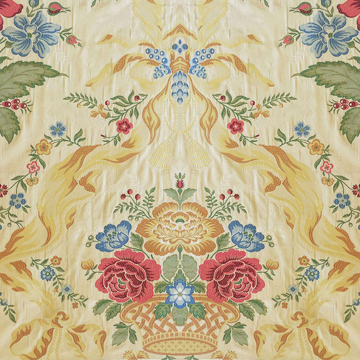 Washington Lampas Cream & Multi 60820 by Schumacher Designer Fabric WOVEN FABRICS XVII See Sample ITALY LIGHT DUTY </p><p>Repeat: Horizontal: 24" (61CM) and Vertical: 60" (152CM) 54" WIDE (137CM) - Swanky Fabrics -