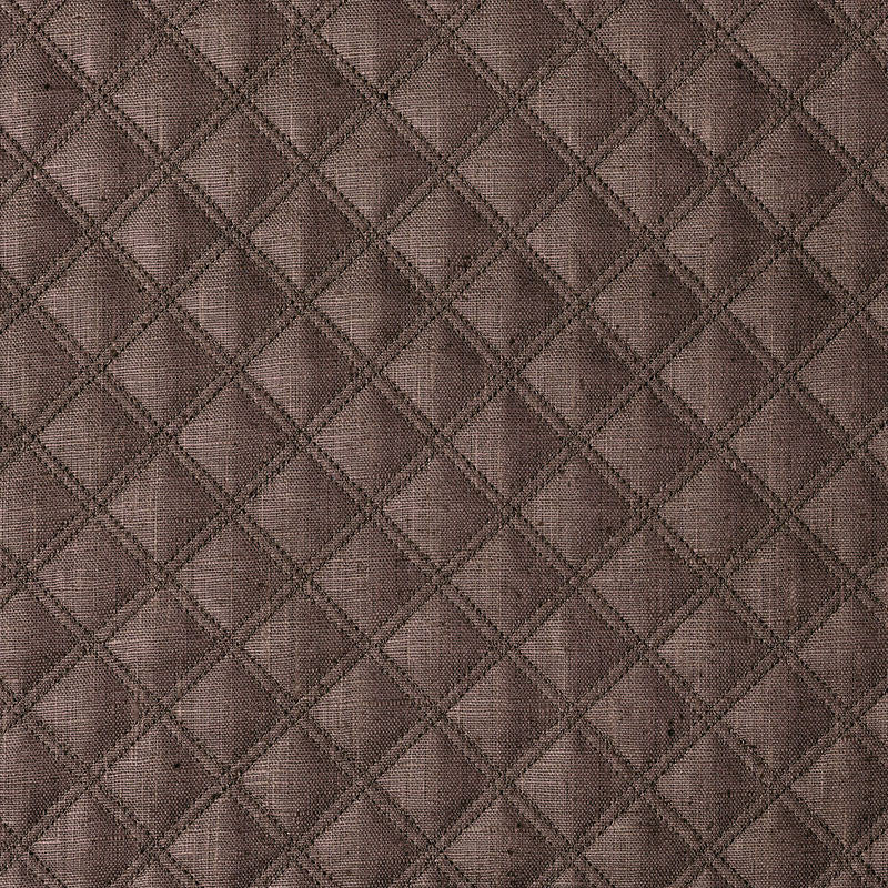 Thayer Quilted Linen Espresso 62154 by Schumacher Designer Fabric CHROMA See Sample ITALY LIGHT DUTY </p><p>Repeat: Horizontal: 1 5/8" (4CM) and Vertical: 2" (5CM) 54" WIDE (137CM) - Swanky Fabrics -
