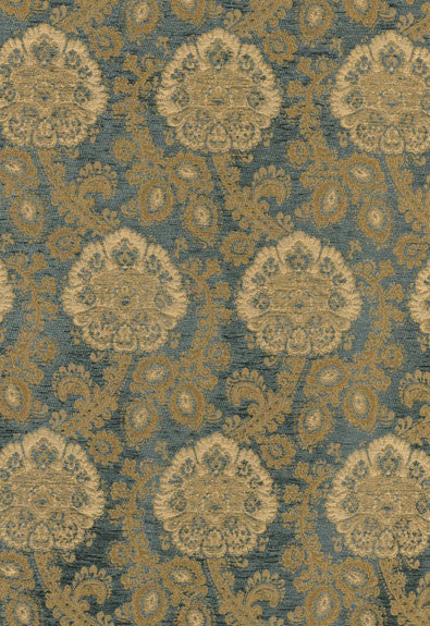 Sanderling Paisley Aegean 62161 by Schumacher Designer Fabric Chroma 41% Acrylic, 37% Rayon, 16% Polyester, 6% Cotton Wyzenbeek 12,000 Horizontal: 9 and Vertical: 21.5 54 - Swanky Fabrics -
