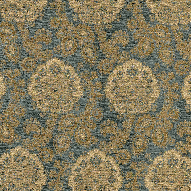 Sanderling Paisley Aegean 62161 by Schumacher Designer Fabric CHROMA See Sample UNITED STATES OF AMERICA MEDIUM DUTY </p><p>Repeat: Horizontal: 9" (23CM) and Vertical: 21 1/2" (55CM) 54" WIDE (137CM) - Swanky Fabrics -