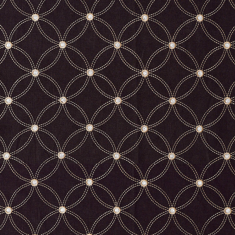 Nexus Embroidery Espresso 62251 by Schumacher Designer Fabric MODERN WOVENS See Sample INDIA . </p><p>Repeat: Horizontal: 5 1/4" (13CM) and Vertical: 5 3/8" (14CM) 53" WIDE (135CM) - Swanky Fabrics -