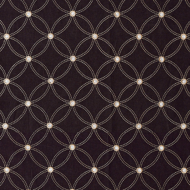 Nexus Embroidery Espresso 62251 by Schumacher Designer Fabric MODERN WOVENS See Sample INDIA . </p><p>Repeat: Horizontal: 5 1/4" (13CM) and Vertical: 5 3/8" (14CM) 53" WIDE (135CM) - Swanky Fabrics -