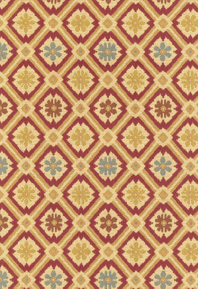 Savonnerie Tapestry Garnet 62491 by Schumacher Designer Fabric Chroma 94% Cotton, 6% Spun Wyzenbeek 30,000 Horizontal: 5.875 and Vertical: 6.25 59 - Swanky Fabrics -