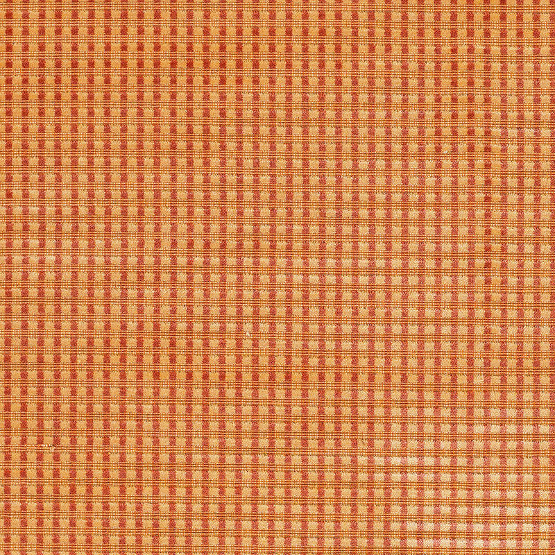 Trianon Velvet Check Terracotta 62590 by Schumacher Designer Fabric CHROMA COTTON 50% VISCOSE 50% BELGIUM MARTINDALE 10,000 </p><p>Repeat: Horizontal: 3/8" (1CM) and Vertical: 3/8" (1CM) 53.5 - Swanky Fabrics -