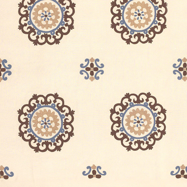 Konya Suzani Mocha / Dusk 62671 by Schumacher Designer Fabric CLASSIC WOVENS See Sample INDIA . </p><p>Repeat: Horizontal: 26 3/4" (68CM) and Vertical: 23" (58CM) 53 1/2" WIDE (136CM) - Swanky Fabrics -