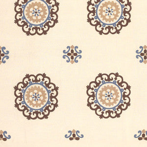 Konya Suzani Mocha / Dusk 62671 by Schumacher Designer Fabric