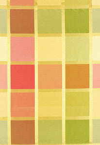 Navsari Silk Plaid Azalea 62853 by Schumacher Designer Fabric