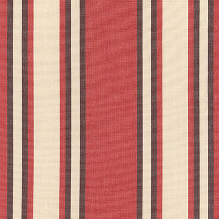 Seneca Cotton Stripe Red/Java 62986 by Schumacher Designer Fabric COUNTRY HOUSE COTTONS See Sample INDIA . </p><p>Repeat: Horizontal: 6 3/4" (17CM) and Vertical: - 54" WIDE (137CM) - Swanky Fabrics -