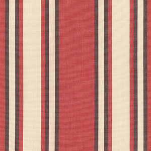 Seneca Cotton Stripe Red/Java 62986 by Schumacher Designer Fabric