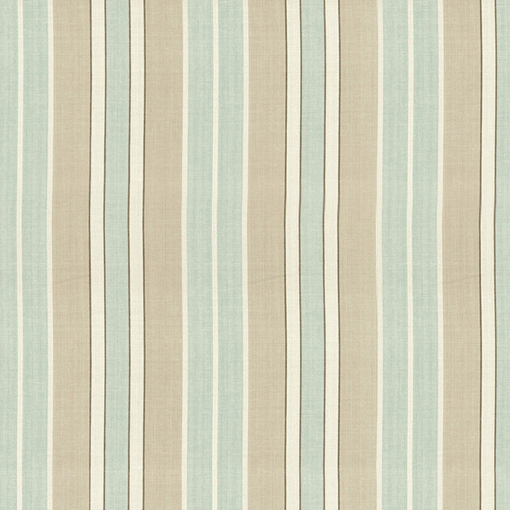 Beacon Cotton Stripe Aqua/Flax/Ivory 62991 by Schumacher Designer Fabric COUNTRY HOUSE COTTONS See Sample INDIA . </p><p>Repeat: Horizontal: 6 3/4" (17CM) and Vertical: - 54" WIDE (137CM) - Swanky Fabrics -