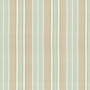 Beacon Cotton Stripe Aqua/Flax/Ivory 62991 by Schumacher Designer Fabric