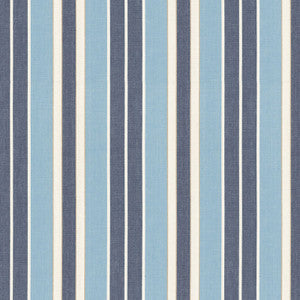 Beacon Cotton Stripe Chambray/Indigo/Ivory 62993 by Schumacher Designer Fabric