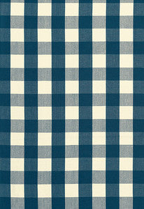 Camden Cotton Check Indigo 63039 by Schumacher Designer Fabric