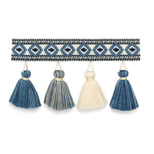 Pembury Tassel Fringe Delft 63153 by Schumacher Designer Fabric