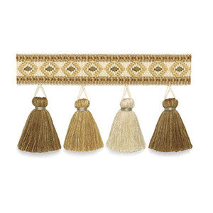 Pembury Tassel Fringe Champagne 63154 by Schumacher Designer Fabric