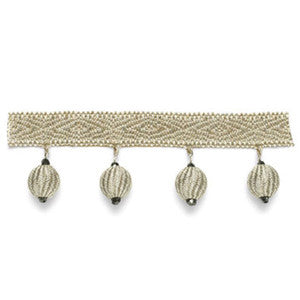 Scarborough Bobble Fringe Oyster 63251 by Schumacher Designer Fabric