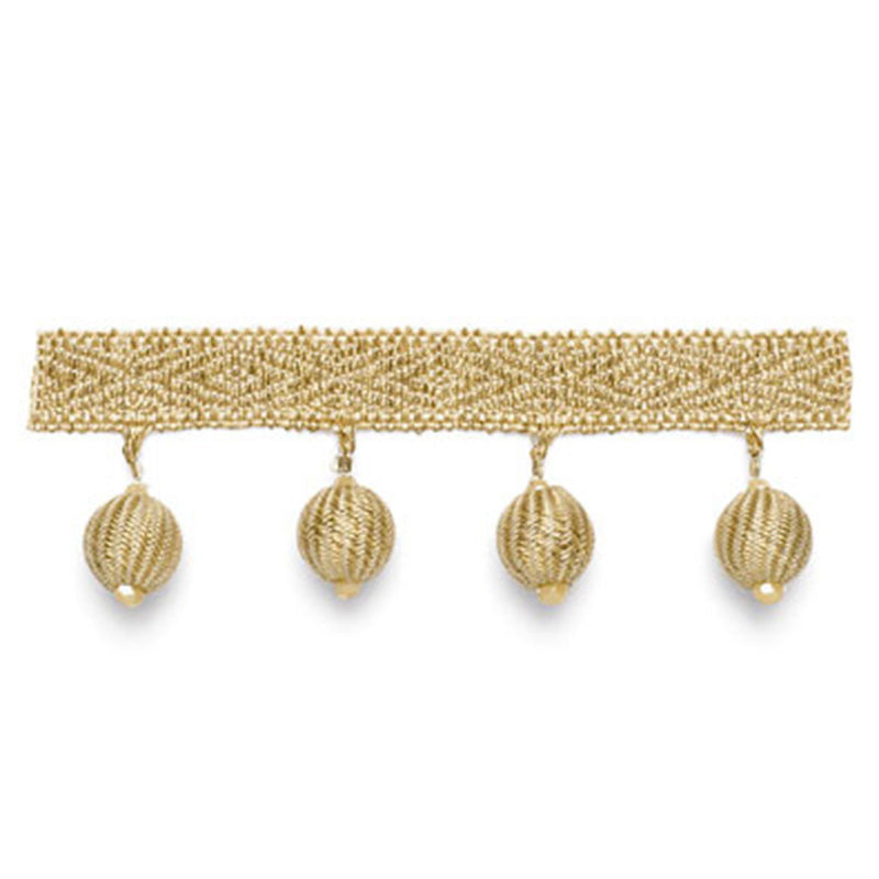 Scarborough Bobble Fringe Champagne 63252 by Schumacher Designer Trim SOMERSET TRIMMINGS ACRYLIC 68% ACETATE 30% SPAIN </p><p>Repeat: Horizontal: and Vertical: 1.625 - Swanky Fabrics -