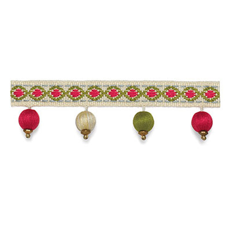 Willington Bobble Fringe Bloom 63261 by Schumacher Designer Trim SOMERSET TRIMMINGS See Sample SPAIN . </p><p>Repeat: Horizontal: - and Vertical: - 1 3/8" WIDE (3CM) - Swanky Fabrics -