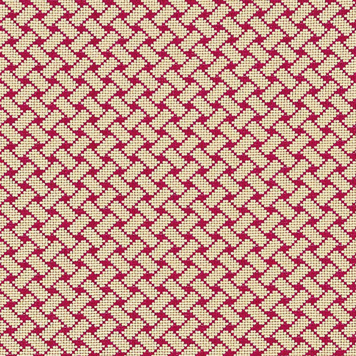Bristol Weave Carmine 63395 by Schumacher Designer Fabric ESSENTIALS: SMALL-SCALE UPHOLSTERY I See Sample UNITED STATES OF AMERICA HEAVY DUTY </p><p>Repeat: Horizontal: 7/8" (2CM) and Vertical: 7/8" (2CM) 52" WIDE (132CM) - Swanky Fabrics -