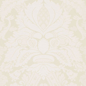 Fitzroy Linen Damask Vellum 63593 by Schumacher Designer Fabric