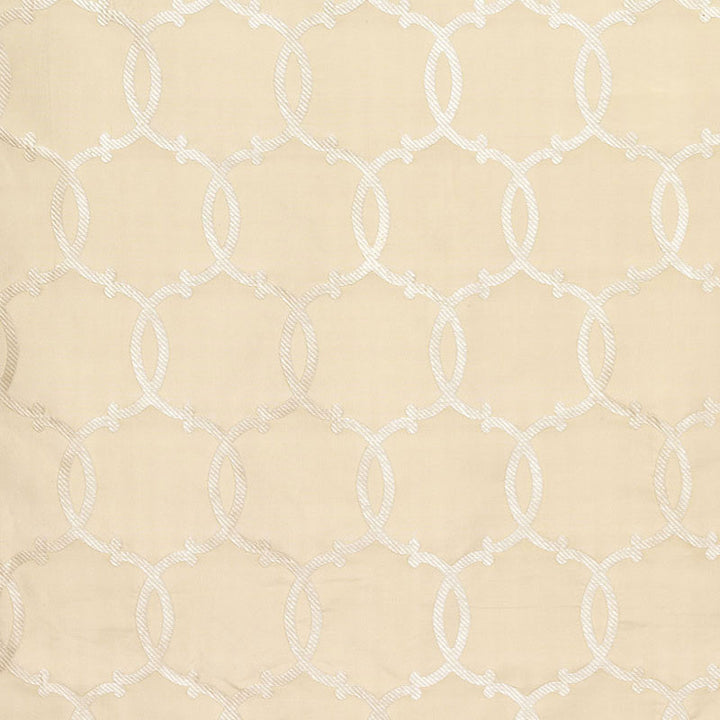Silk Tracery Alabaster 63712 by Schumacher Designer Fabric MODERN GLAMOUR SILK 100% INDIA WYZENBEEK 4,000 </p><p>Repeat: Horizontal: 4 5/8" (12CM) and Vertical: 8 1/8" (21CM) 54.875 - Swanky Fabrics -
