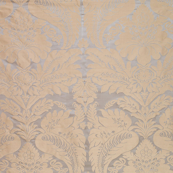 Bennet Silk Damask Mineral 63731 by Schumacher Fabric Schumacher Fabric Bennet Silk Damask Mineral 63731Fabric DUPIONI SILK 65% INDIA </p><p>Repeat: H: HORZ. 27" (69CM) , V: VERT. 31 1/4" (79CM) 54 - Fabric Carolina -