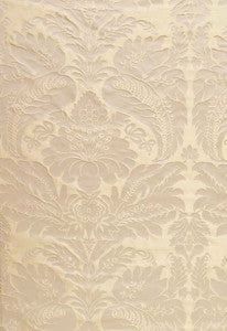 Bennet Silk Damask Platinum 63734 by Schumacher Designer Fabric