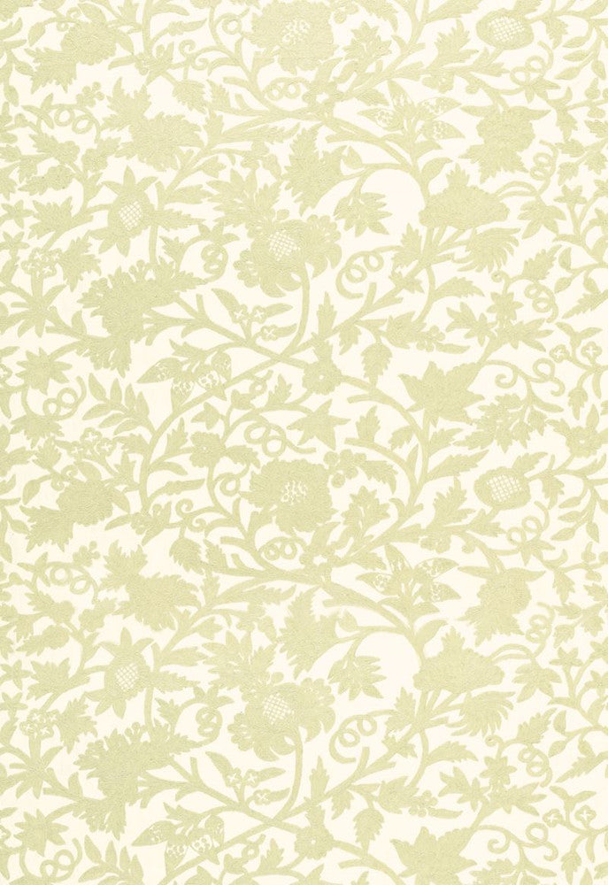 Sissinghurst Crewel Ivory 63760 by Schumacher Designer Fabric - 60% Cotton, 40% Wool Martindale 10,000 Horizontal: 50.25 and Vertical: 39 50.25 - Swanky Fabrics -