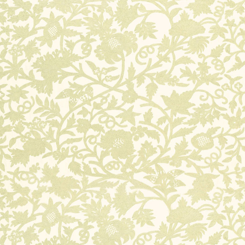 Sissinghurst Crewel Ivory 63760 by Schumacher Designer Fabric CLASSIC WOVENS See Sample INDIA HEAVY DUTY </p><p>Repeat: Horizontal: 50 1/4" (128CM) and Vertical: 39" (99CM) 50 2/8" WIDE (128CM) - Swanky Fabrics -