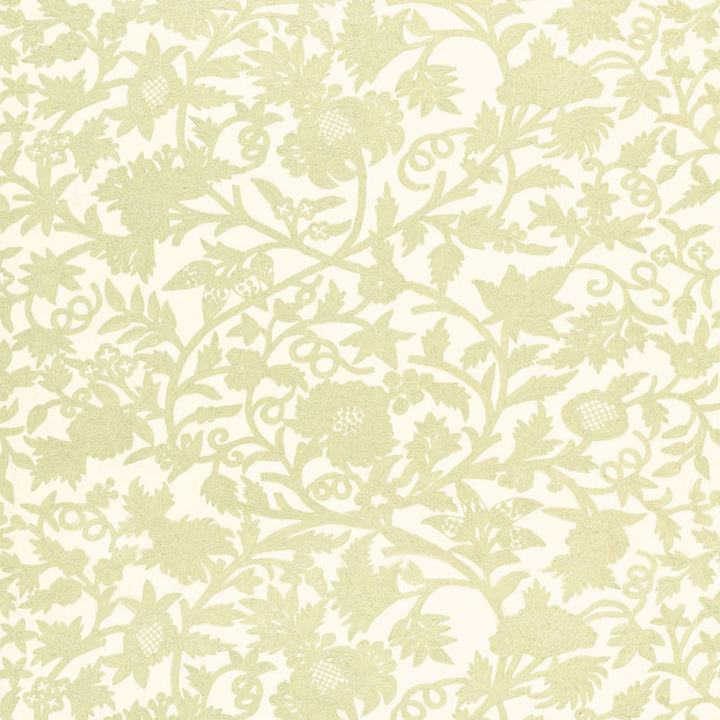 Sissinghurst Crewel Ivory 63760 by Schumacher Designer Fabric CLASSIC WOVENS See Sample INDIA HEAVY DUTY </p><p>Repeat: Horizontal: 50 1/4" (128CM) and Vertical: 39" (99CM) 50 2/8" WIDE (128CM) - Swanky Fabrics -