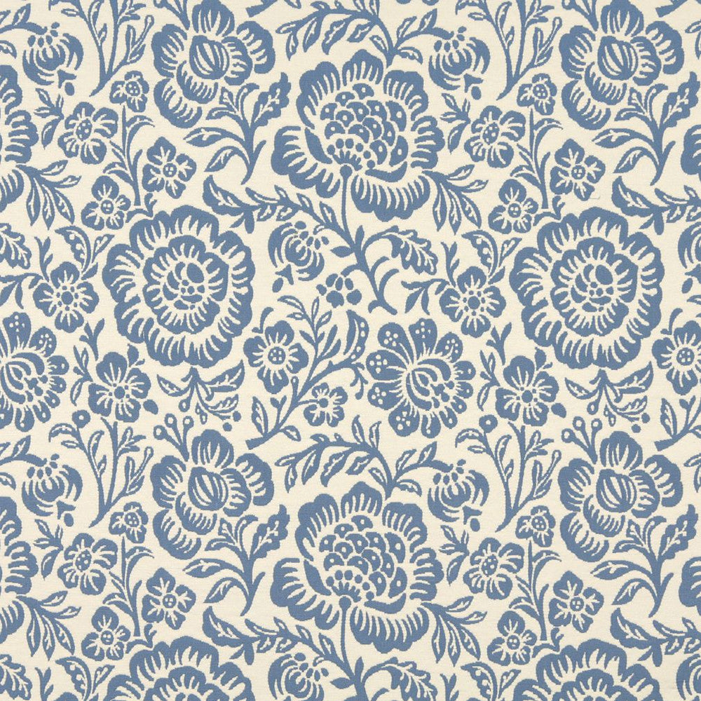 6404 Wedgewood Floral by Charlotte Designer Fabric Garden Collection 37% Cotton, 36% Rayon, 27% Polyester Asia Exceeds 70,000 Wyzenbeek Rubs (Heavy Duty) Horizontal: 14" x Vertical: 15" 54 Inches - Swanky Fabrics -