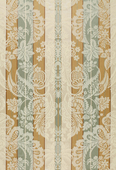 Savannah Imberline Damask Ciel 64391 by Schumacher Designer Fabric COLLECTION-NAME-TBA-64390 100% Silk Martindale 2,000 Horizontal: 27.5 and Vertical: 27.25 55 - Swanky Fabrics -