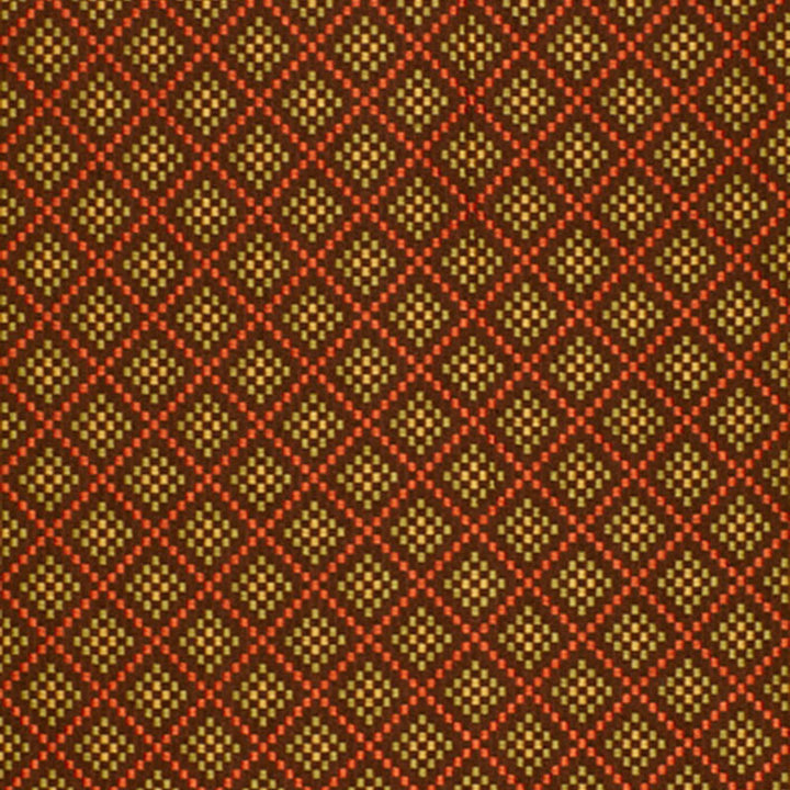 Checkers Chocolate / Poppy 64412 by Schumacher Designer Fabric TESSERA I SMALL PATTERNS See Sample INDIA LIGHT DUTY </p><p>Repeat: Horizontal: 1 3/4" (4CM) and Vertical: 3 1/4" (8CM) 54" WIDE (137CM) - Swanky Fabrics -