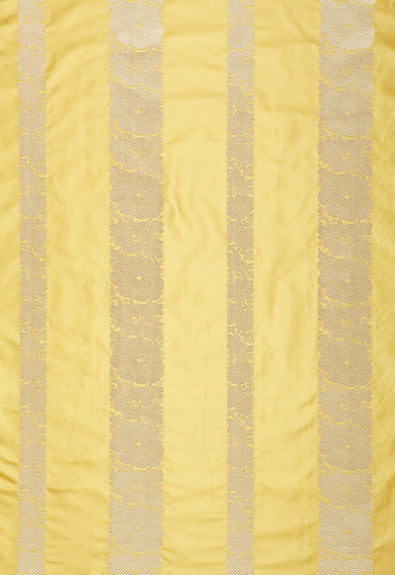 Mandarin Silk Stripe Sunlight 64430 by Schumacher Designer Fabric COLLECTION-NAME-TBA-64430 100% Silk Martindale 3,000 Horizontal: 13.375 and Vertical: 5.375 54 - Swanky Fabrics -