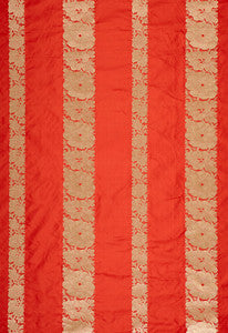 Mandarin Silk Stripe Coral 64431 by Schumacher Designer Fabric