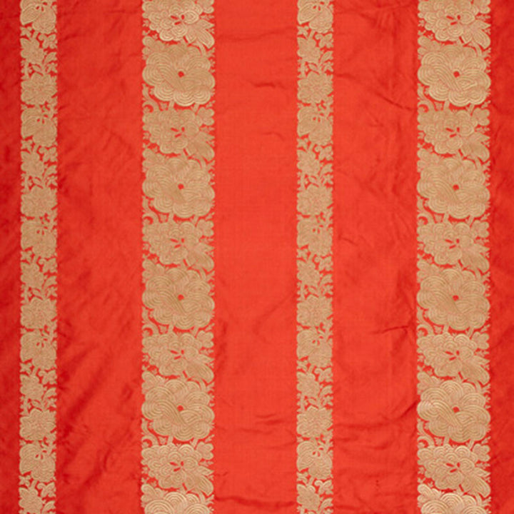 Mandarin Silk Stripe Coral 64431 by Schumacher Fabric Schumacher Fabric Mandarin Silk Stripe Coral 64431Fabric SILK 100% INDIA </p><p>Repeat: H: HORZ. 13 3/8" (34CM) , V: VERT. 5 3/8" (14CM) 54 - Fabric Carolina -