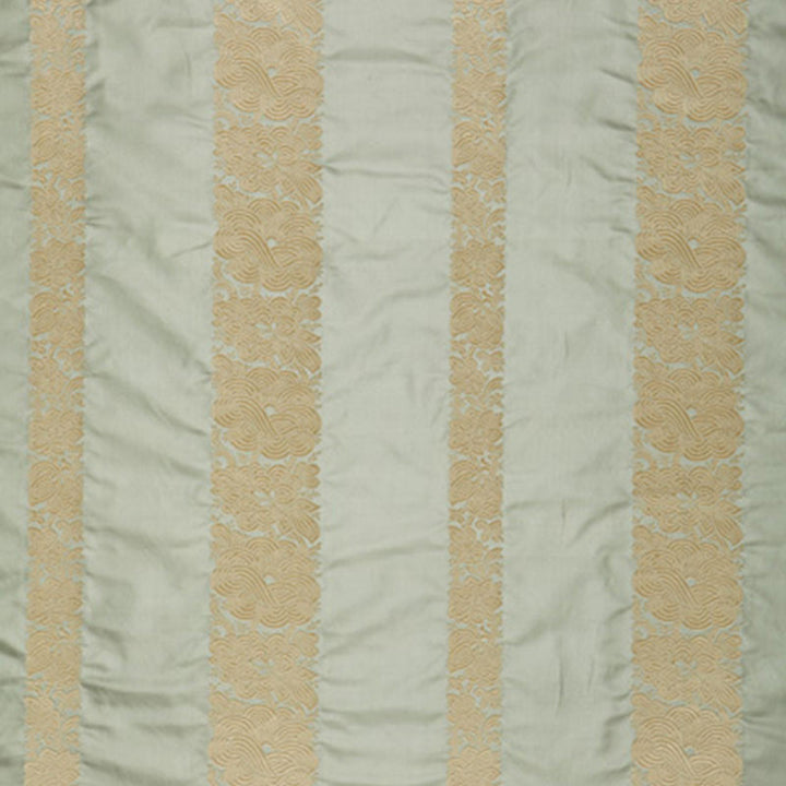 Mandarin Silk Stripe Ocean Mist 64432 by Schumacher Designer Fabric CLASSIC WOVENS See Sample INDIA LIGHT DUTY </p><p>Repeat: Horizontal: 13 3/8" (34CM) and Vertical: 5 3/8" (14CM) 54" WIDE (137CM) - Swanky Fabrics -