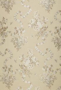 Francoise Lampas Pearl 64450 by Schumacher Designer Fabric