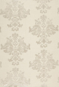 Margaux Linen Embroidery Winter White 64470 by Schumacher Designer Fabric