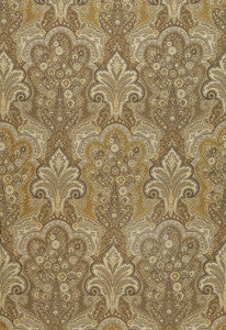 New Castle Paisley Travertine 64590 by Schumacher Designer Fabric