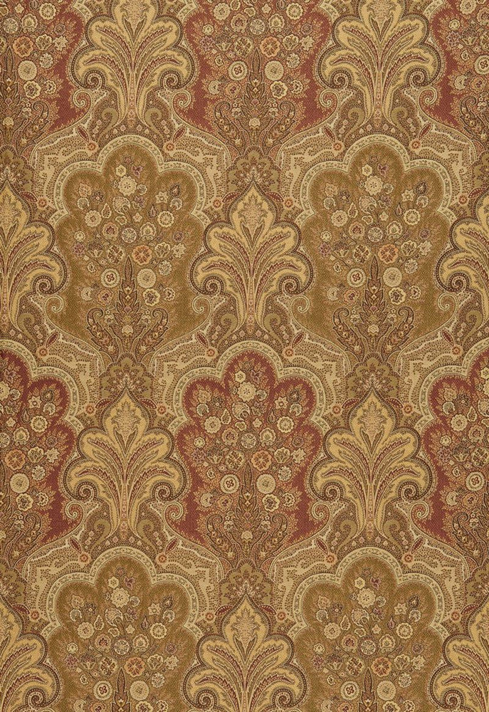 New Castle Paisley Tuscan 64591 by Schumacher Designer Fabric Chroma 56% Cotton, 44% Viscose Wyzenbeek 30,000 Horizontal: 13.5 and Vertical: 22.5 53 - Swanky Fabrics -