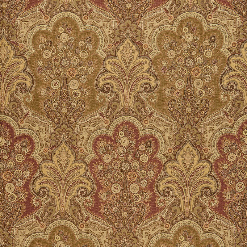 New Castle Paisley Tuscan 64591 by Schumacher Designer Fabric CHROMA SP14 See Sample ITALY HEAVY DUTY </p><p>Repeat: Horizontal: 13 1/2" (34CM) and Vertical: 22 1/2" (57CM) 53" WIDE (135CM) - Swanky Fabrics -