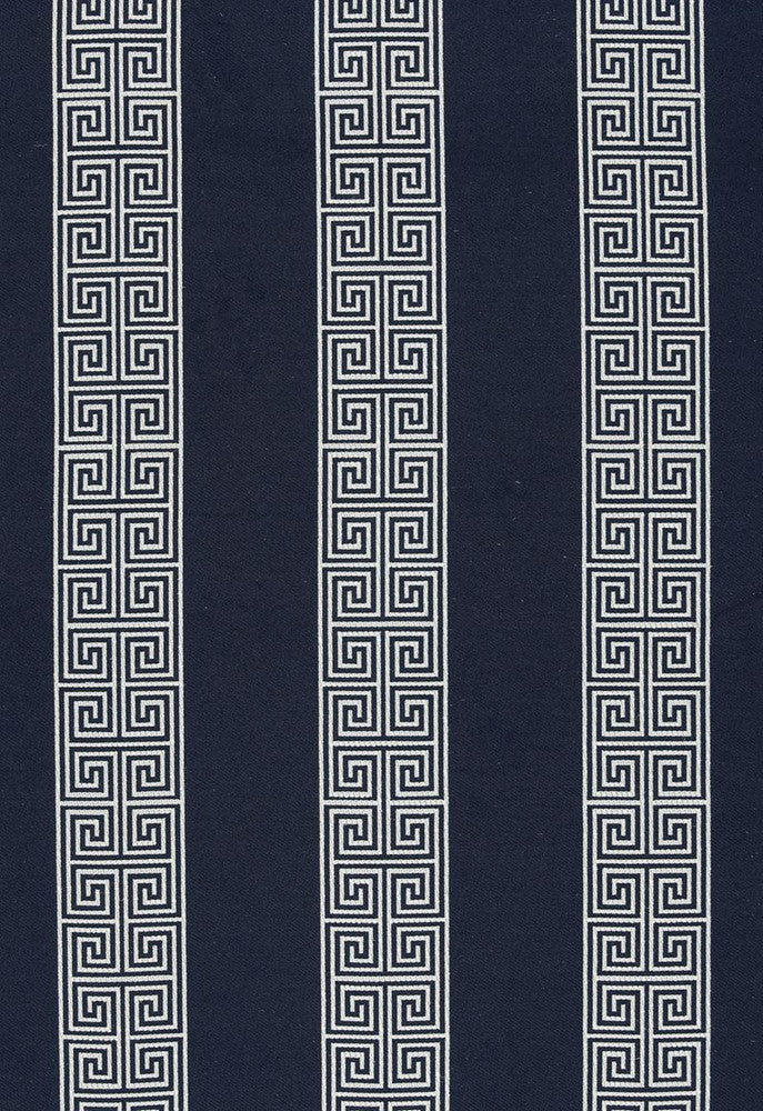 Maiandros Weave Indigo 64603 by Schumacher Designer Fabric Chroma 50% Viscose, 25% Linen, 25% Polyester Martindale 28,000 Horizontal: 6.875 and Vertical: 3.125 55 - Swanky Fabrics -