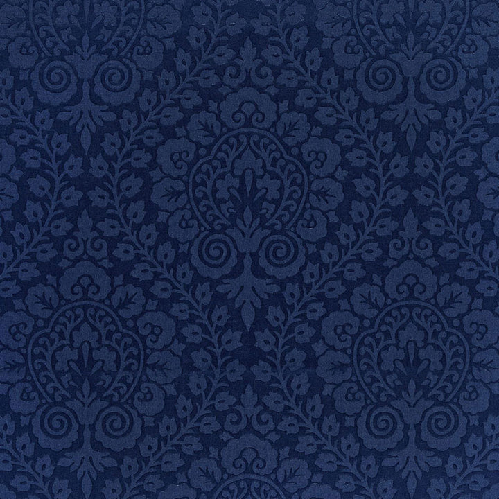 Amalfi Damask Navy 64694 by Schumacher Fabric Schumacher Fabric Amalfi Damask Navy 64694Fabric SOLUTION DYED ACRYLIC 100% ITALY </p><p>Repeat: H: HORZ. 12 1/2" (32CM) , V: VERT. 13 3/8" (34CM) 50.25 - Fabric Carolina -