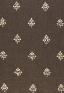 Lorenzo Embroidery Coffee Bean 64722 by Schumacher Designer Fabric