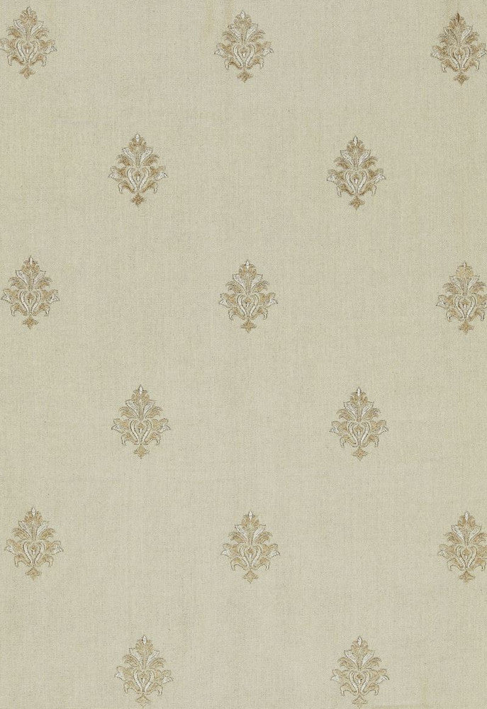 Lorenzo Embroidery Natural 64723 by Schumacher Designer Fabric Chroma 93% Linen, 7% Viscose Wyzenbeek 4,000 Horizontal: 5.125 and Vertical: 11.5 51.375 - Swanky Fabrics -