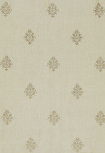 Lorenzo Embroidery Natural 64723 by Schumacher Designer Fabric