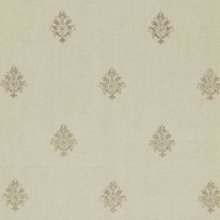 Lorenzo Embroidery Natural 64723 by Schumacher Designer Fabric CHROMA LINEN 93% VISCOSE RAYON 7% INDIA WYZENBEEK 4,000 </p><p>Repeat: Horizontal: 5 1/8" (13CM) and Vertical: 11 1/2" (29CM) 51.375 - Swanky Fabrics -