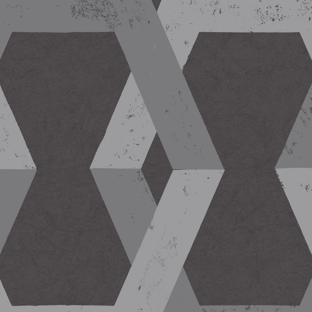 Tribe Pewter 6475 by Schumacher Designer Wallcovering